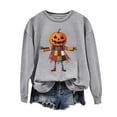 thumbnail image 1 of aohooy Halloween T Shirt Womens Halloween Sweatshirts Cute Ghost Graphic Crewneck Sweatshirt Oversized Long Sleeve Pullover Tops 2025 Gray,XL, 1 of 3