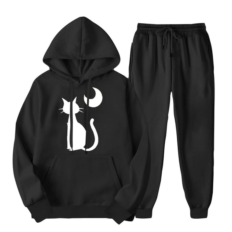 aohooy Jogger Hoodie Set Women,2 Pc Sweatsuit Set for Women