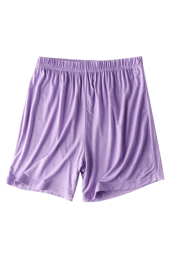 Lounge Shorts Women Elastic Waist Plus Size Comfy Short Modal Cotton Bottom Soft Loose Wide Leg Sleep Pajama Shorts Purple,S