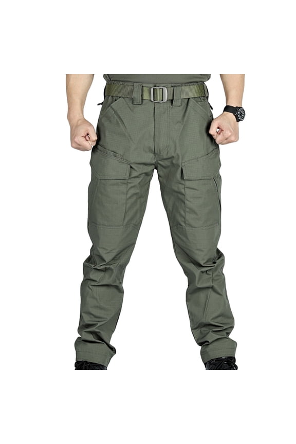 Man Cargo Pants Stretchy Functional Train Tactical Pant Waterproof Hiking Multi Pockets Quick Dry Work Trousers Army Green,XL