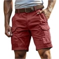 thumbnail image 1 of aohooy Men Cargo Shorts with Pockets Casual Knee Length Lightweight Shorts Stretch Outdoor Hiking Travel Work Short Pants Wine,S, 1 of 6