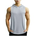 thumbnail image 1 of aohooy Men Muscle Tank Top Hooded Sleeveless Summer Casual Vests Solid Pullover Athletic Tees Gray,M, 1 of 5