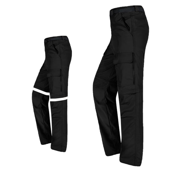 aohooy Men's Cargo Pants Quick Dry Outdoor Hiking Detachable Trousers Tactical Straight Leg Pant with Multi Pockets Black,L