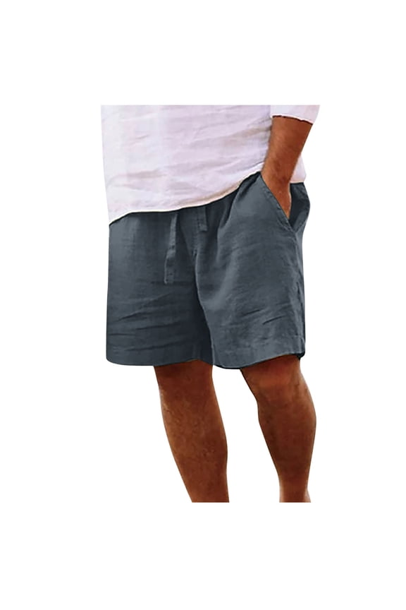 Men's Casual Beach Shorts Casual Elastic Waist Drawstring Summer Beach Vacation Yoga Golf Shorts with Pockets Big and Tall Navy,XXXXL