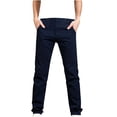 thumbnail image 1 of aohooy Men's Straight Leg Jeans 2026 Fashion Slim Fit Denim Pant Stretch Casual Solid Outdoor Dailywear Trousers with Pocket Blue,XL, 1 of 3
