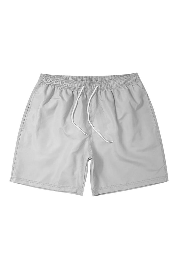Men's Workout Bathing Suits 5 Inch Quick Dry Running Athletic Swim Trunks Mesh Lined Board Shorts Beach Shorts Gray,M