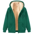 thumbnail image 1 of aohooy Mens Gym Sweatshirt Print Sherpa Plush Lined Zip Jacket Hoodies Oversized Winter Long Sleeve Coats with Pockets Green,XXXL, 1 of 3