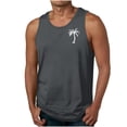 thumbnail image 1 of aohooy Mens Sleeveless T Shirts Summer Cooling Crewneck Beach Tank Tops Tropical Hawaiian Palm Tree Print Casual Muscle Vacation Shirt Gray,S, 1 of 5