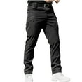 thumbnail image 1 of aohooy Mnml Men's Bootcut Cargo Pants Functional Training Tactical Pant Waterproof Hiking Multi Pockets Quick Dry Work Trousers Black,M, 1 of 6