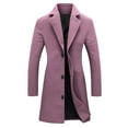 thumbnail image 1 of aohooy Overcoats for Women - Notched Lapel Collar Casual Trench Coats Long Sleeve Outerwear Peacoat Purple,L, 1 of 5