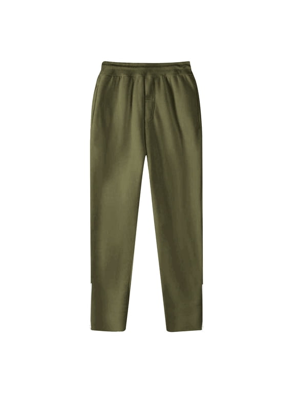 Pants for Women Baggy Elastic High Waist Casual Wide Straight Leg Jogger Sweatpant Solid Warm Pull On Pant with Pocket Army Green,XXL