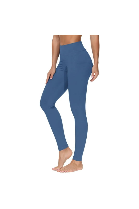Relaxed Yoga Pants for Women Body Shaping High Waisted Butt Lifting Leggings Workout Tummy Control Stretchy Gym Trousers Blue,S