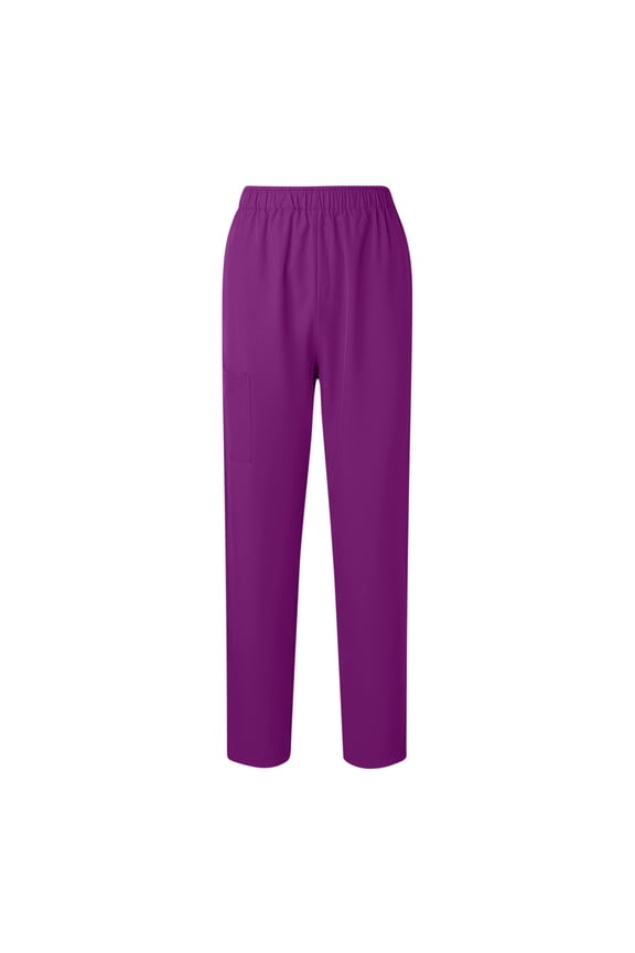 Scrub Pant,Plus Size Women Straight Leg Elastic Waist Stretch Pants with Pockets Hot Pink,S
