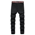 thumbnail image 1 of aohooy Straight Leg Mens Jeans Fashion Ripped Skinny Slim Fit Stretch Distressed Destroyed Denim Pant Black,XXL, 1 of 9