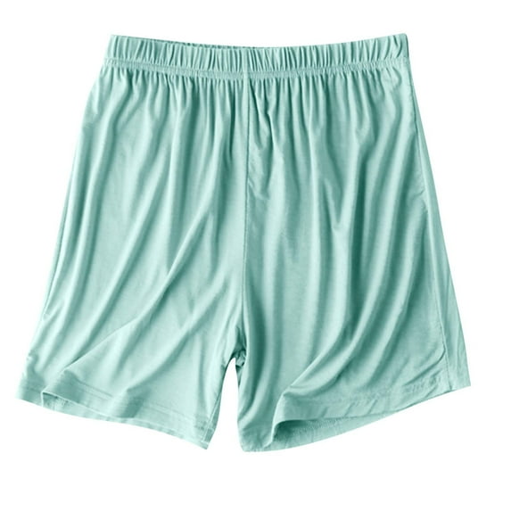 aohooy Summer Shorts for Plus Size Women Plus Size Modal Casual Lounge Shorts with Pockets Loose Fit Beach Pajama Short Pants Sleepwear Mint Green,L