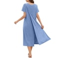thumbnail image 1 of aohooy Women's Adaptive Open Back Nightgown Long Length Post Shoulder Surgery Robe with Snap Buttons for Elderly Blue,S, 1 of 9