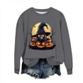 thumbnail image 1 of aohooy Women's Fall Halloween Tops Sweatshirts for Women Ghost Print Long Sleeve Crewneck Pullover Loose Fit Cute Graphic Tee Shirt Gray,L, 1 of 6