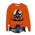 thumbnail image 1 of aohooy Women's Fall Halloween Tops Sweatshirts for Women Ghost Print Long Sleeve Crewneck Pullover Loose Fit Cute Graphic Tee Shirt Orange,M, 1 of 6