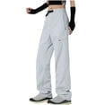 thumbnail image 1 of aohooy Womens Cargo Pant Casual Wide Leg Waterproof Outdoor Multi Pockets Pant Loose Mountaineering Quick Dry Protection Sun Trousers Light Blue,M, 1 of 5