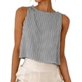 thumbnail image 1 of aohooy Womens Gingham Top Summer Crop Tank Tops Button Back Casual Sleeveless Shirts Blouses Cute Vest Vacation Cropped T Shirt Black,XL, 1 of 9