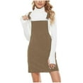 thumbnail image 1 of aohooy Womens Overalls Jumpsuit Dress Corduroy Overall Bib Dresses Adjustable Straps Pinafore Suspender Skirt Jumper Khaki,XXL, 1 of 6