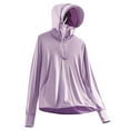 thumbnail image 1 of aohooy Womens Upf 50+ Sun Protection Jacket with Mask Cool Summer UV Shirt Breathable Long Sleeve Fishing Hiking Shirts Thumb Hole Purple,L, 1 of 4