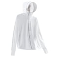 thumbnail image 1 of aohooy Womens Upf 50+ Sun Protection Jacket with Mask Cool Summer UV Shirt Breathable Long Sleeve Fishing Hiking Shirts Thumb Hole White,XL, 1 of 3