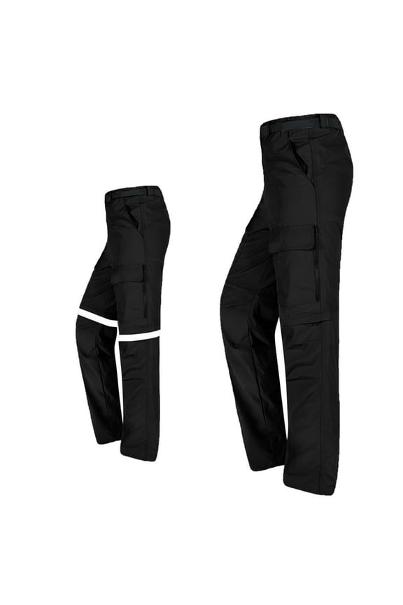 Work Cargo Pants Men Quick Dry Outdoor Hiking Detachable Trousers Tactical Straight Leg Pant with Multi Pockets Black,XL