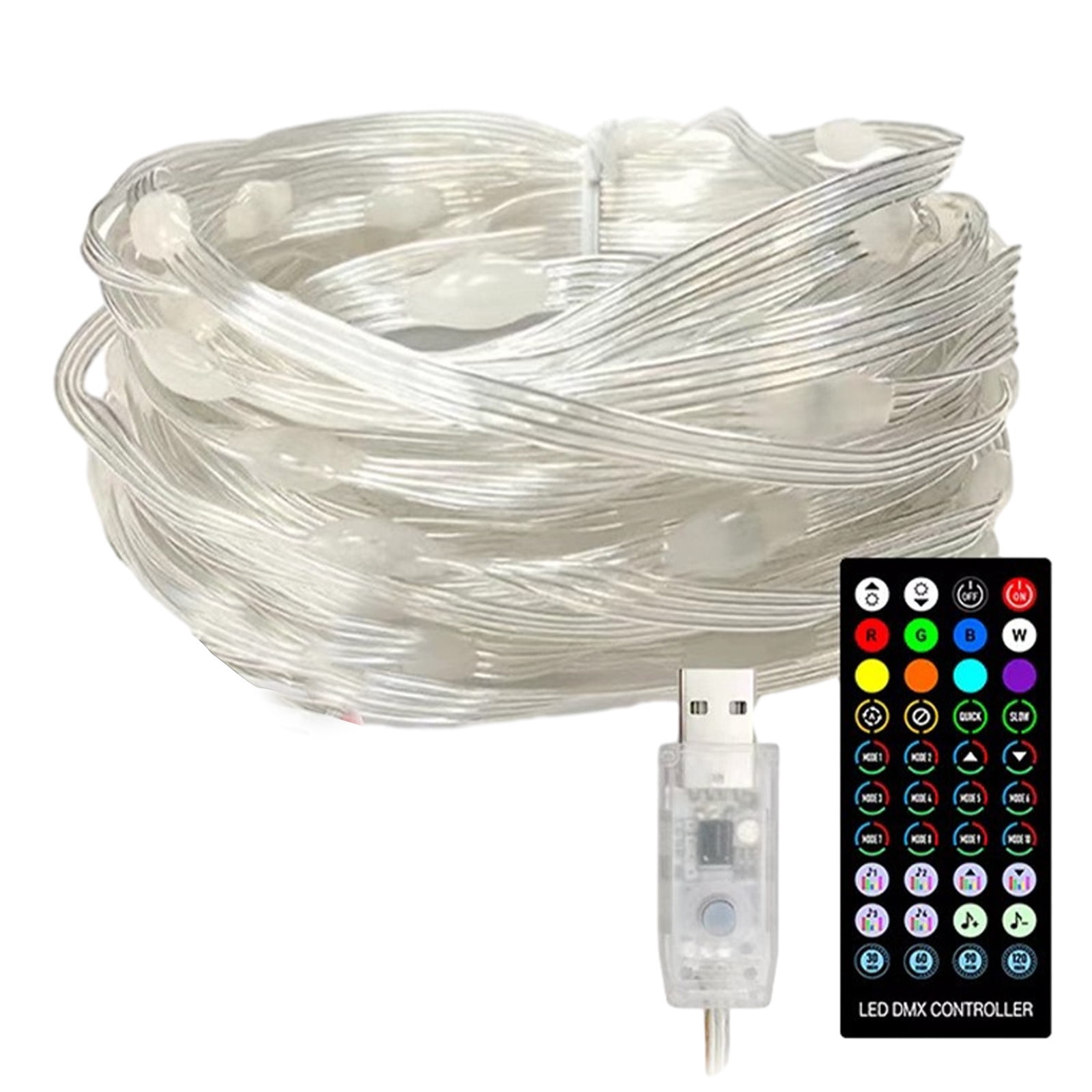 aoksee 196 Inch 100 LED USB Rainproof String Lights Plug in Wire Lights