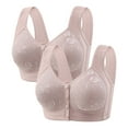thumbnail image 1 of Gufahion 2 Pack Front Button Bra for Older Women, Wirefree Bra Push up Bracieres, Breathable Bra, Gifts for Her, 1 of 6