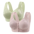 thumbnail image 1 of Amkhujs 2 Pack Front Closure Bras for Older Women, Womens Bras No Underwire, Everyday Bras Pushup Bras for Women, Gifts for Her, 1 of 8