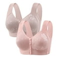 thumbnail image 1 of Gufahion 2 Pack Front Closure Bras for Women Wireless Bras, Comfy Bras for Seniors Push Up Bras Everyday Bras, Gifts for Her, 1 of 8