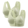thumbnail image 1 of Amkhujs 2 Pack Front Closure Bras for Women Wireless Bras, Comfy Bras for Seniors Push Up Bras Everyday Bras, Gifts for Her, 1 of 6