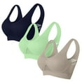thumbnail image 1 of Gufahion 3 Pack Sports Bras for Women Plus Size Wireless Bras with Wide Strap Seamless Yoga Bra Everyday Bras S-5XL, 1 of 2