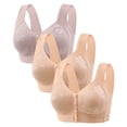 thumbnail image 1 of Amkhujs 3 Pack Wireless Front Close Push Up Bras, Everyday Bras for Women, Comfortable Bras for Seniors, Gifts for Her, 1 of 6