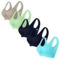 thumbnail image 1 of Gufahion 5 Pack Sports Bras for Women Plus Size Wireless Bras with Wide Strap Seamless Yoga Bra Everyday Bras S-5XL, 1 of 2