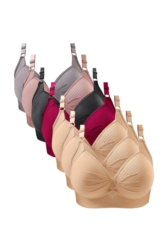 7 Pack Plus Size Bras for Women with Support Wireless Bralettes for Women Push up Bras Everyday Bra S-5XL