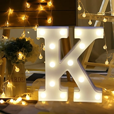 Alphabet LED Letter Lights Light Up White Plastic Letters Standing ...