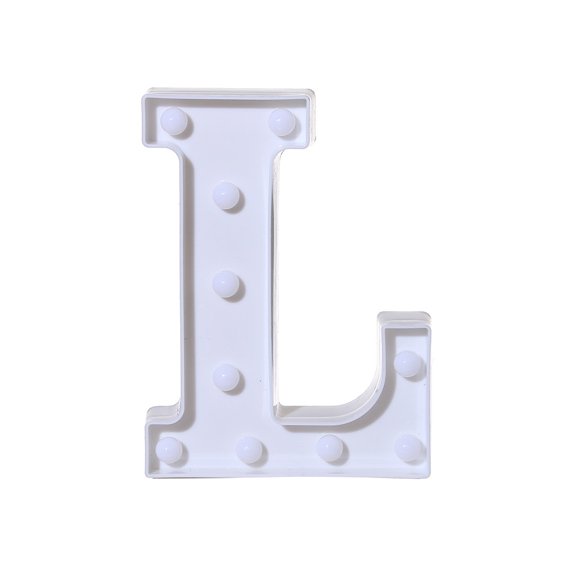 aoksee Alphabet LED Letter Lights Light Up White Plastic Letters Standing Hanging L Gift on Clearance