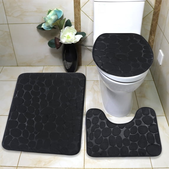 aoksee Bathroom Decor Clearance,Intdoor Decorations for Family,3 PC Bathroom Rug Bathroom Toilet Carpet Mat Floor Mat ,Fall gifts