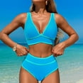 thumbnail image 1 of Gufahion Bikini Set for Women 2 Piece Swimsuits V Neck Bathing Suit High Waisted Swimwear, S, 1 of 4