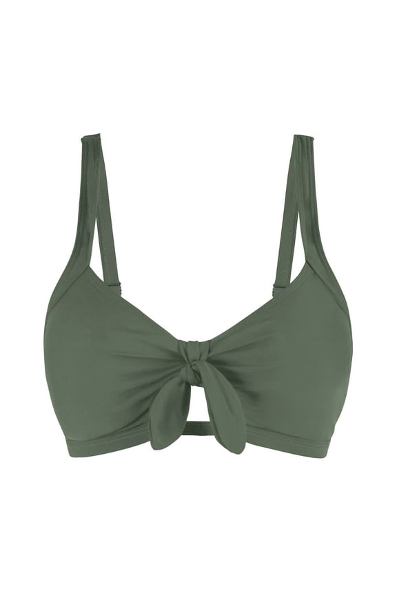 Gufahion Bikinis Tops for Women Tie Knot Bathing Suit Padded Swimsuit Adjustable Swimwear Top