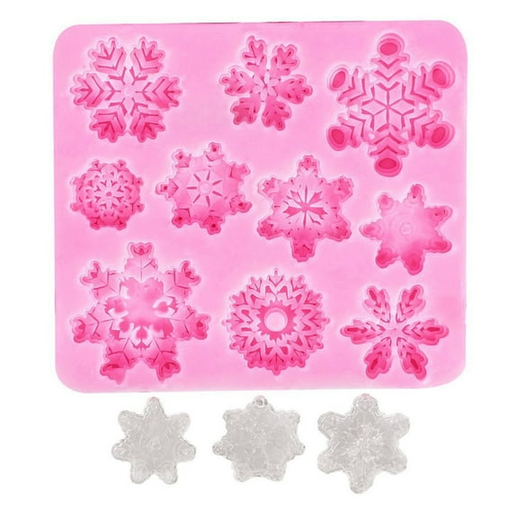aoksee Christmas Baking Molds DIY Snowflake Fondant Chocolate Silicone Mold Cake Decoration Tools Kitchen Baking Tools