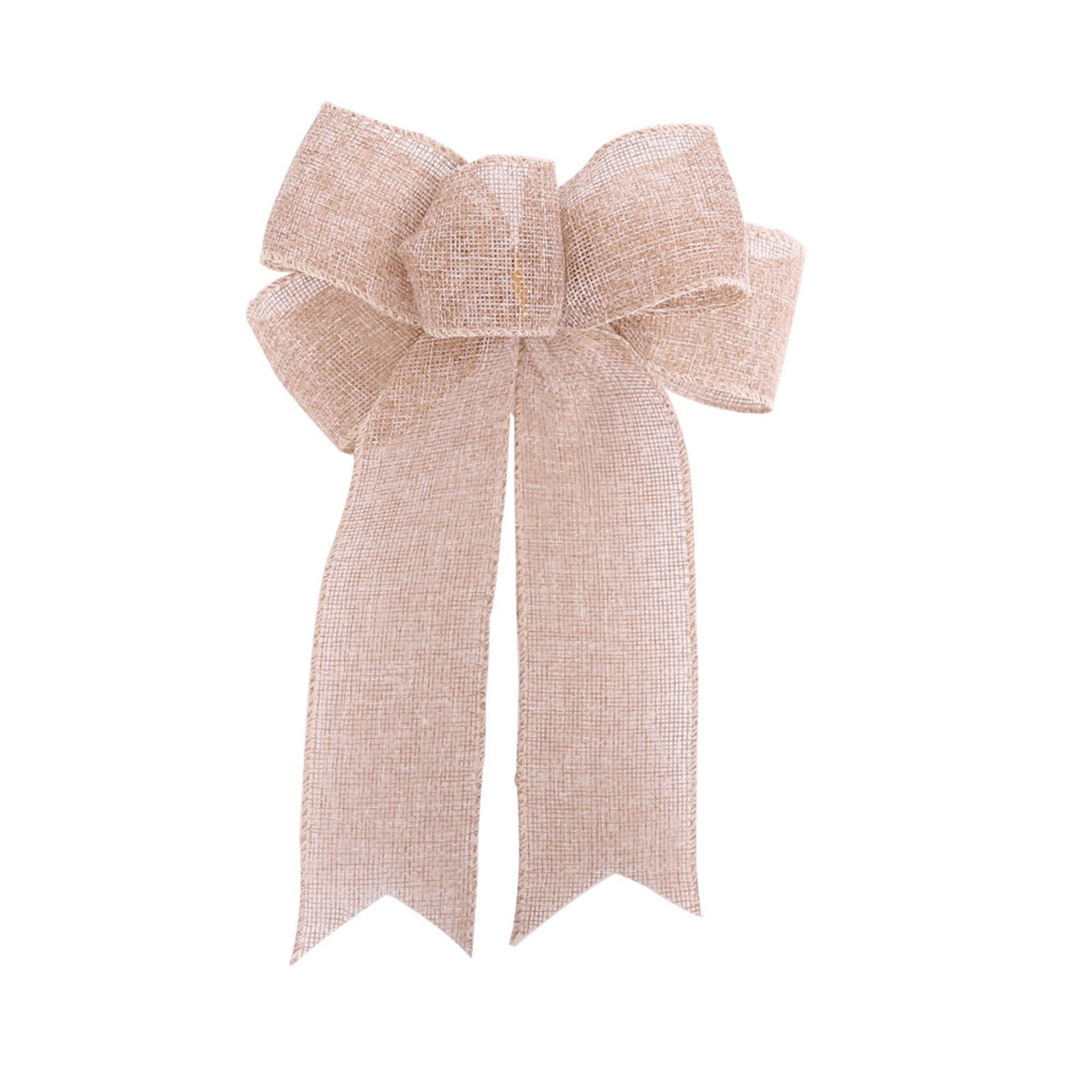 aoksee Christmas Linen Bow Christmas Wreath Decoration Bow Christmas ...