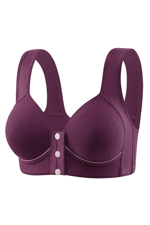 Front Button Bra for Older Women, Wirefree Bra Push up Bracieres, Breathable Bra, Gifts for Her