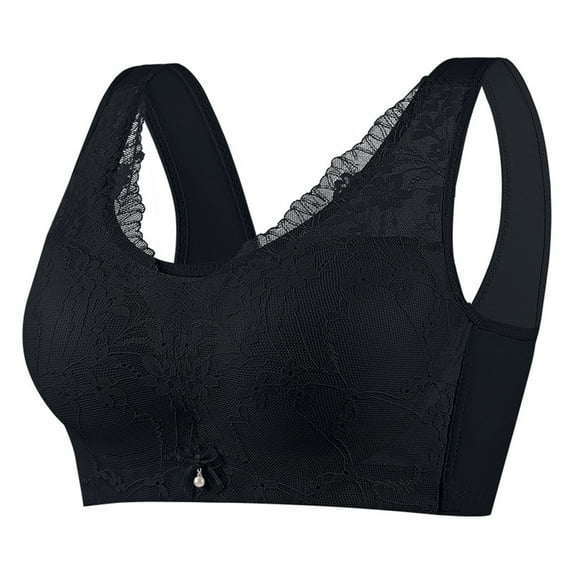 Amkhujs Lace Bralettes for Women Wireless Seamless Bra Plus Size Tank Tops Wirefree Cami T Shirt Bras Wide Strap