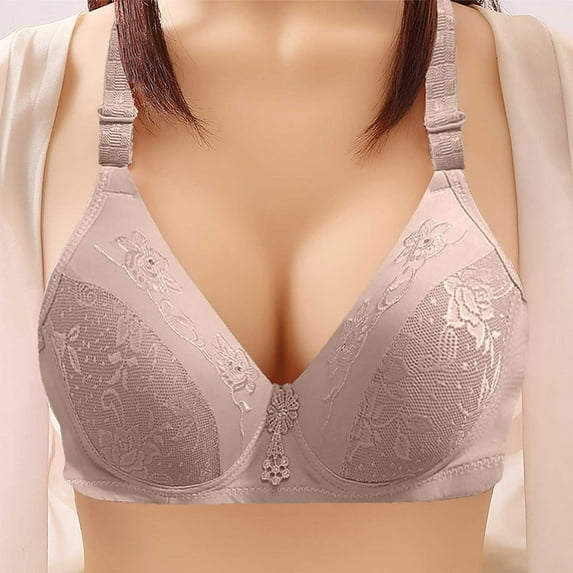 Gufahion Lace Bras for Women, Comfy Bras for Women, Wireless Bras Push Up Bras for Seniors Everyday Bras, 10