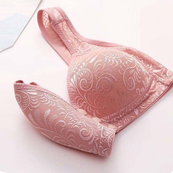 Amkhujs Wireless Front Close Push Up Bras, Everyday Bras for Women, Comfortable Bras for Seniors, XXL