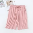 thumbnail image 1 of Gufahion Women Pajama Shorts Bermuda Shorts High Waisted Casual Knee-Length Sleep Shorts Drawstring Pajama Bottoms with Pockets, 1 of 8