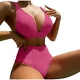 thumbnail image 1 of aoksee Women's High Waisted Bikini Sets V Neck Swimsuits 2 Piece Bathing Suit Swimwear, L, 1 of 4